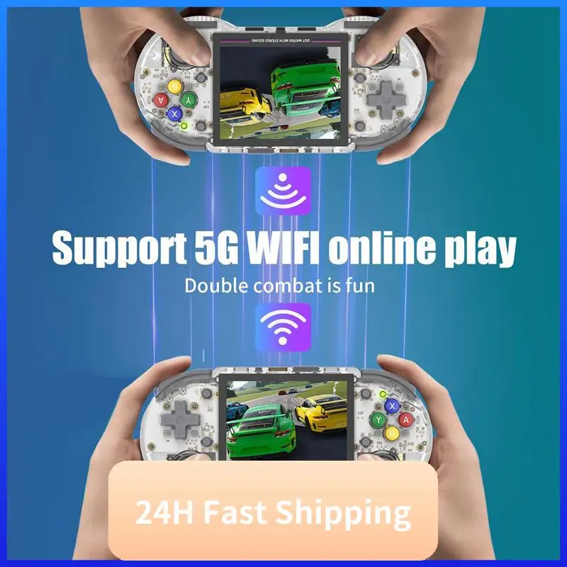 

T30C New RG353PS Retro Game Console 16G+128G 3.5Inch IPS Screen 64 Bit Linux System Handheld Retro Game Player HD 2.4G/5G Wifi