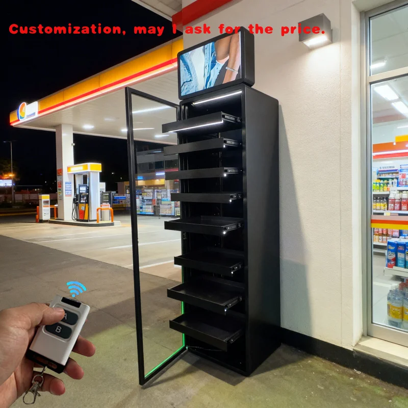 

custom.Smoke Shop Cabinet Display Rack With Led Light