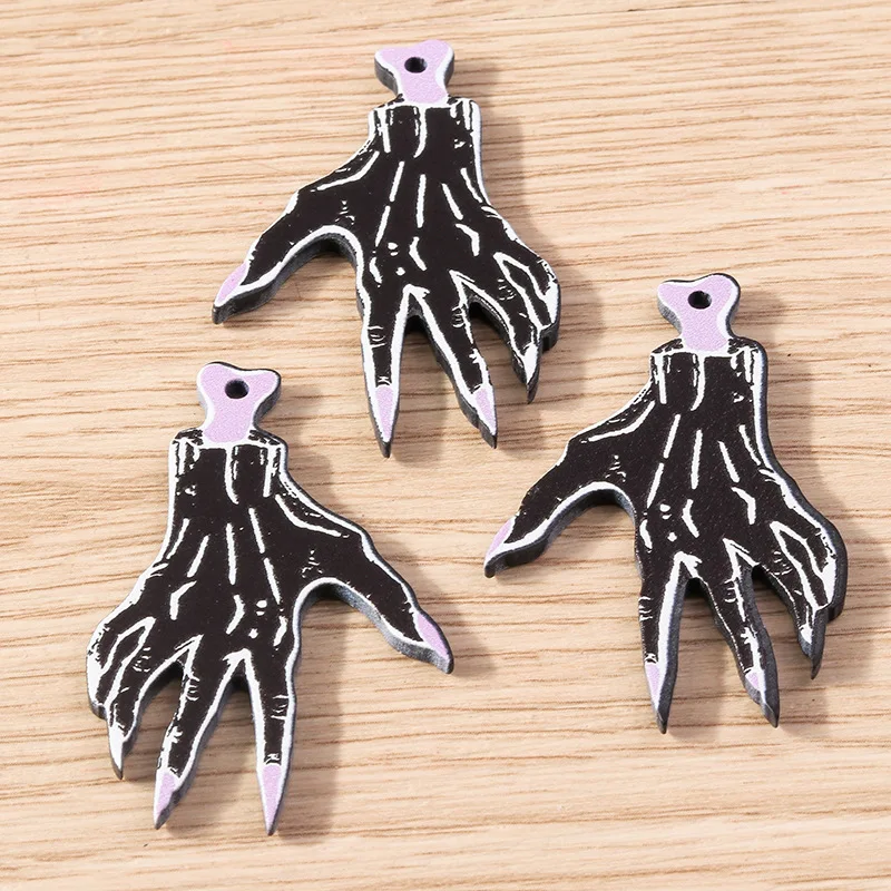 5 Pieces/Pack New Trendy Devil Claw Accessories Dark Style Exaggerated Thrilling Halloween Skeleton Hand Accessories DIY Pendant