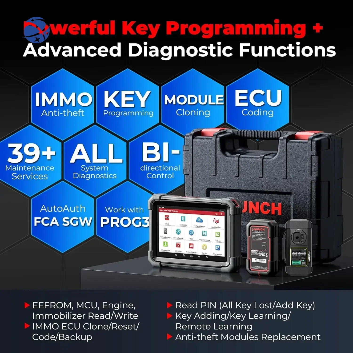 Original brand new New LA·UNCH X431 IMM·O Pl·us Key Programmer Car Diagnostic Tools Auto OB·D2 Scanner E·CU Coding Active Test P