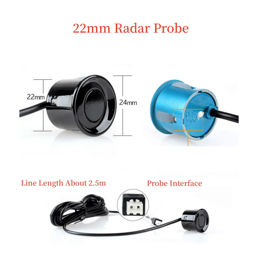 Car Parking Sensor for 22mm Sensor Kit Monitor Reverse System Auto Parking Sensor Car Reverse Radar Sound Alert Indicator System