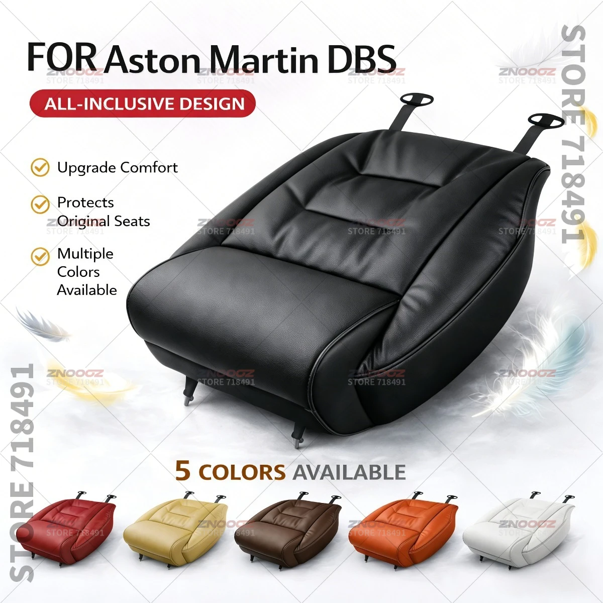 Car Seat Leg Support Extension Seat Cover Memory Foam Extender Cushion Interior Accessories For Aston Martin DBS