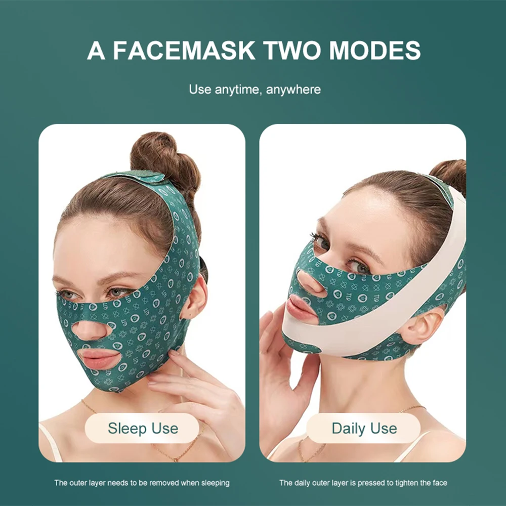 Face Slimming V-Line Plastic Lift Firming  Prevent Sagging Double Chins Reduce Decreed Sleep Bandage Facial Massage Mask