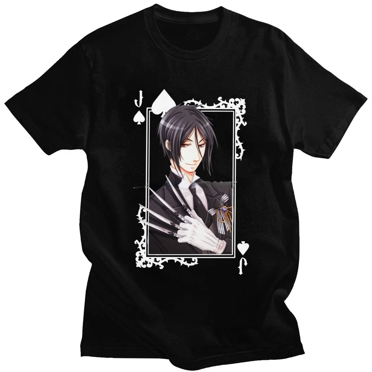 Japanese Anime Kuroshitsuji Toboso Yana T Shirt Black Butler Sebastian Cartoon Manga Graphic Tshirts Cotton Otaku Streetwear Tee