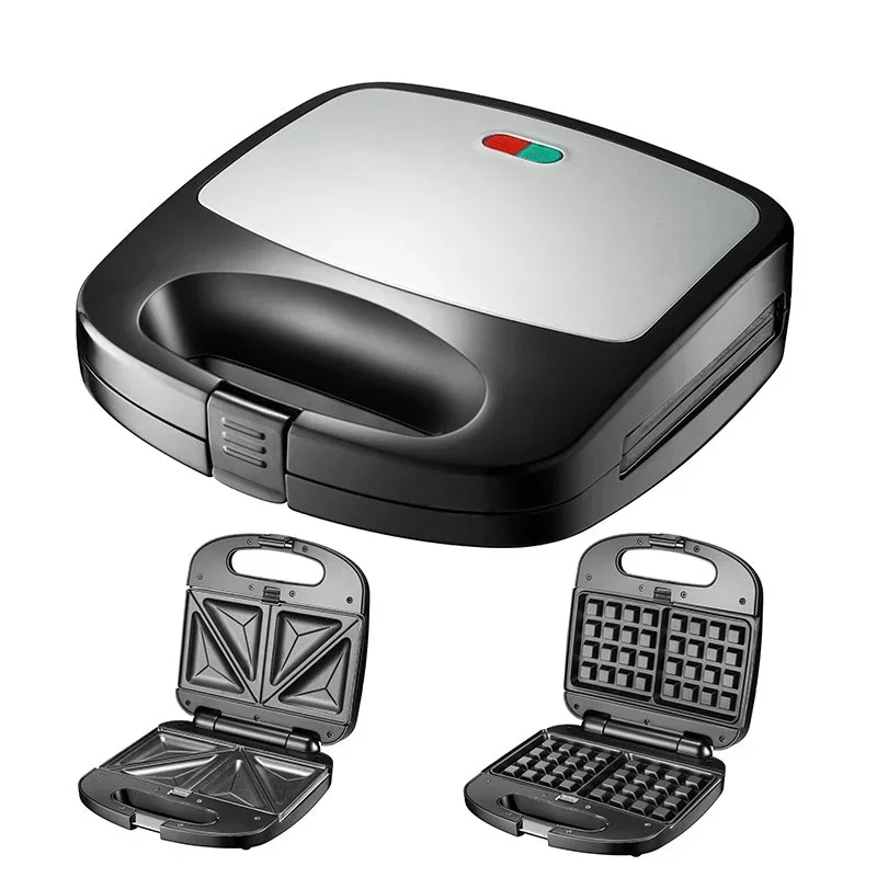 

-3 In 1 Detachable Stainless Steel Grill Sandwich Maker 2 Slice Breakfast Toaster Waffle Maker Machine