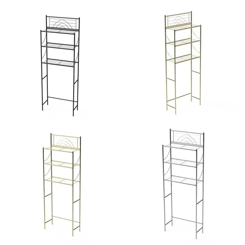 3 Layer Toilet Storage Rack Bathroom Washing Machine Metal Shelf Organizer Space Saving Stand for Laundry Room Home