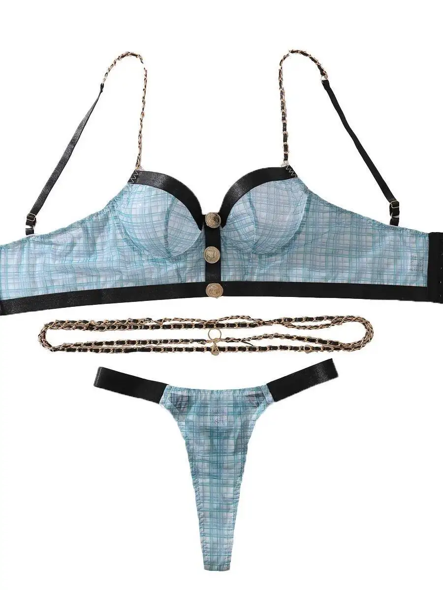 Украшенный клетчатый узор, корректирующее фигуру, сексуальное бикини с открытой спиной, глубокие V-образные подтяжки, без рукавов, повседневное элегантное бикини Pure Desire F8ER