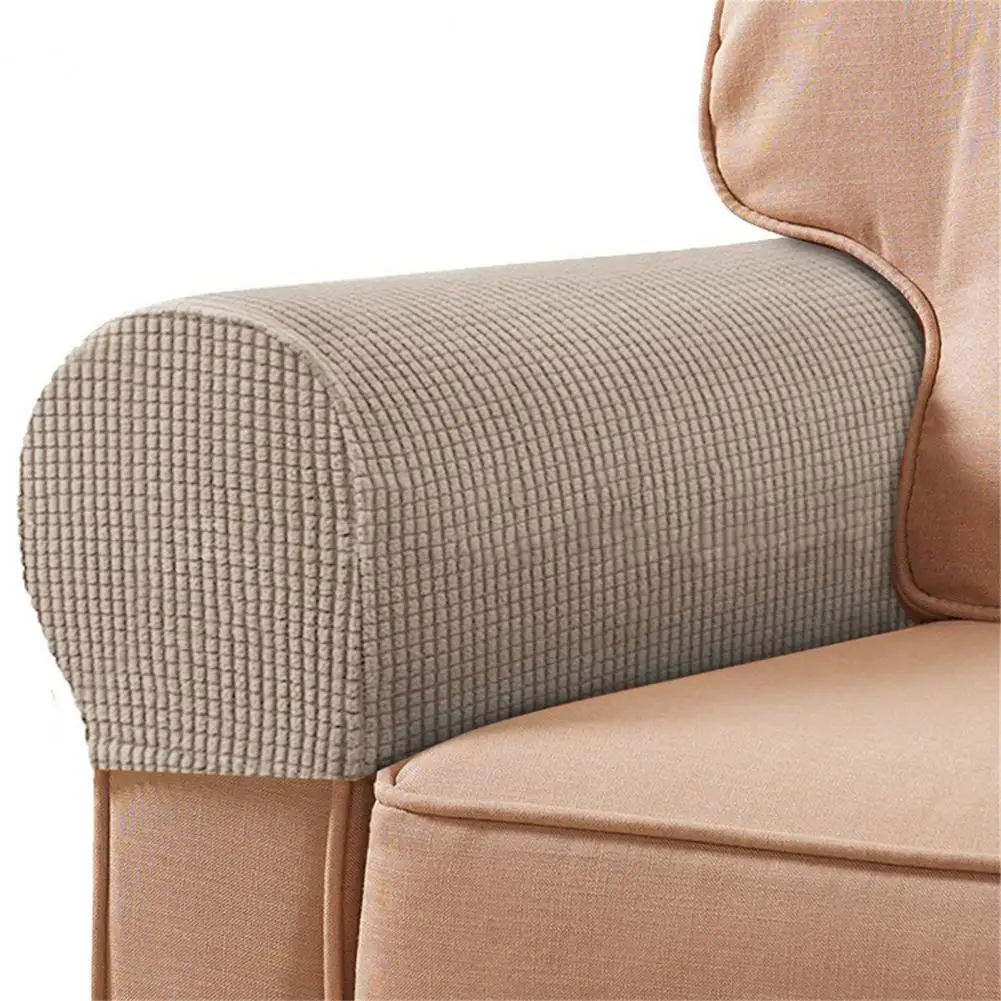

2Pcs Sofa Arm Protector Anti-Slip High Elastic Polyester Soft to Touch Armrest Slipcover Household Supplies Sofa Armrest Cover