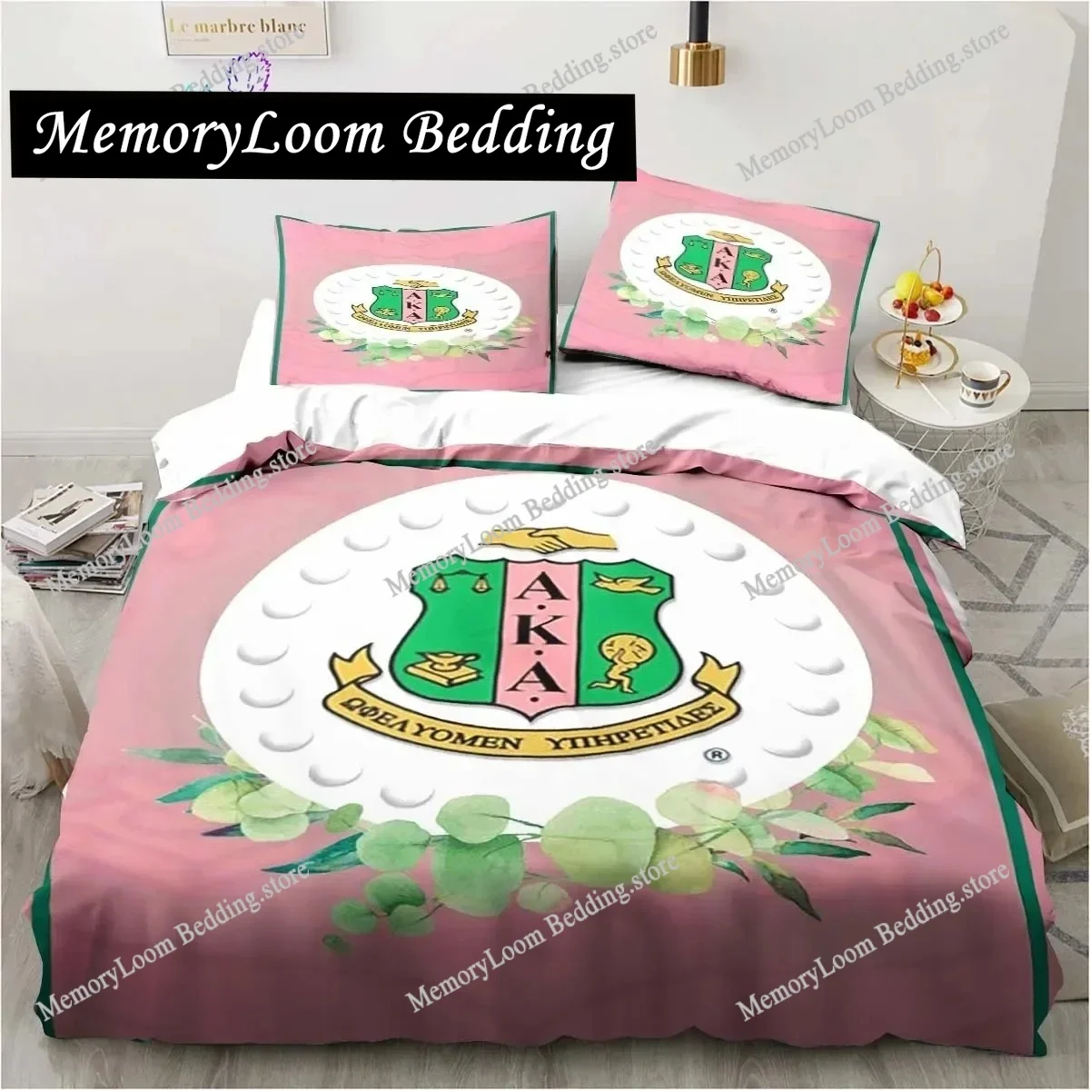 

3D Print Alpha Sorority Kappa Alpha AKA Bedding Set Single Twin Full Queen King Size Bed Set Aldult Kid Bedroom