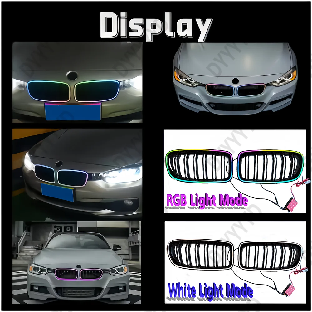 Car Front Bumper Kidney Luminous Racing Grill For BMW 3 Series 2013-2018 F30 F31 320i 330d 328i 335i 320d 340i LED Light Grille