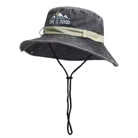 Summer Men Bucket Hat Outdoor UV Protection Wide Brim Panama Safari Hunting Hiking Hat Fisherman Hat Beach Sunscreen Cap