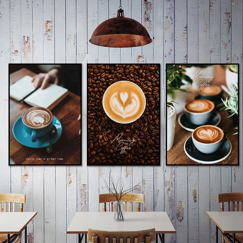 Vintage Morning Coffee Coffee Posters and Prints Canvas Paintings Wall Art Coffee Quote HD Pictures for Living Room Cafe Decor