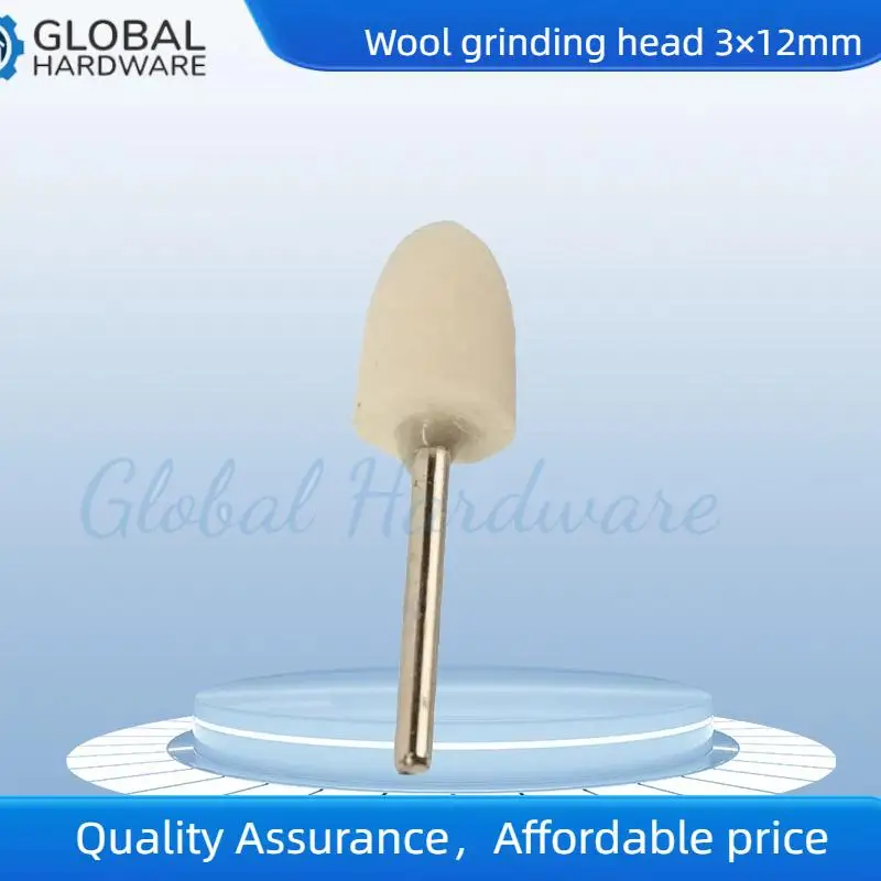 Wool Felt Mounted Polishing Buffing Wheel OD 12mm grinding head For Dremel Drill Rotary Tool 3mm Shank