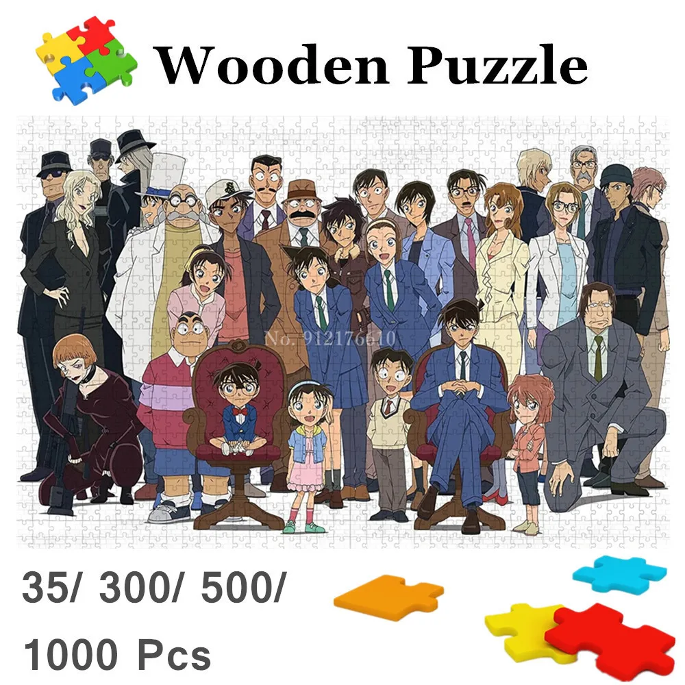 Puzzles 1000 Pieces Detective Conan Characters Collection Japanese Wooden Jigsaw Puzzle for Adults Child Funny Game Diy Toy Gift