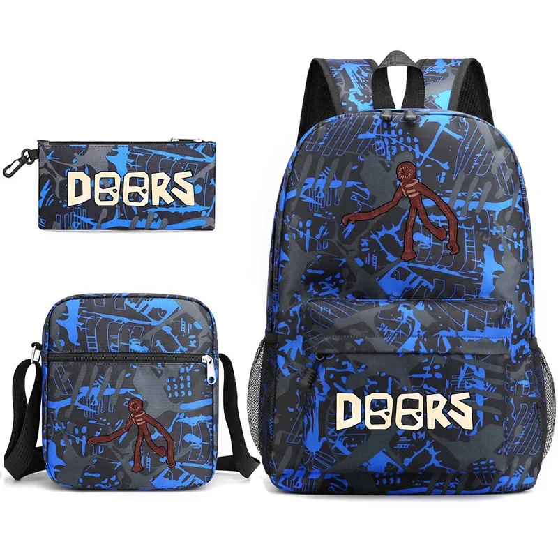 

New Game Surrounding Doors Roblox Figure Children's Backpack Schoolbag Boys and Girls Backpack Lightening Zipper Shoulders