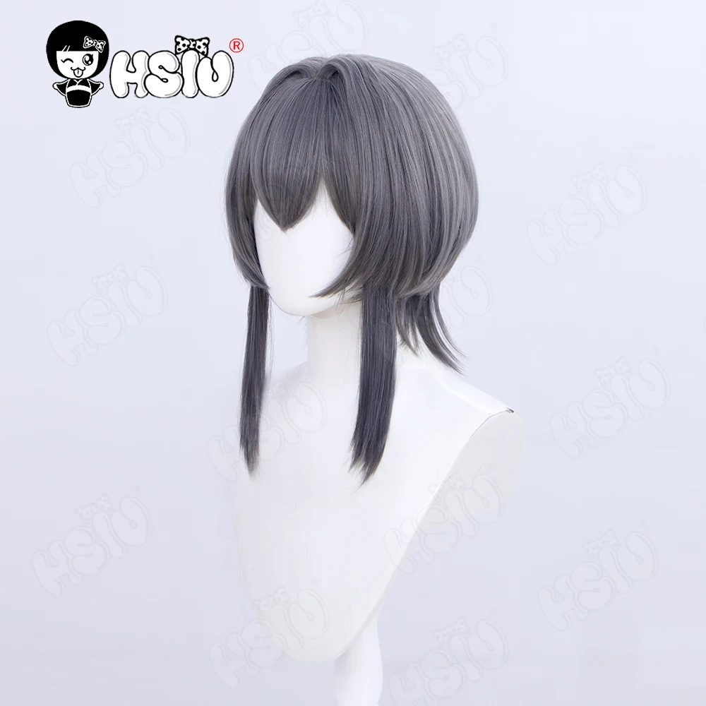 Asanagi Yori Cosplay Wig, Peruca Sintética Resistente ao Calor, Anime Whispering You a Love Song, HSIU 50cm, Cabelo comprido cinza fumado