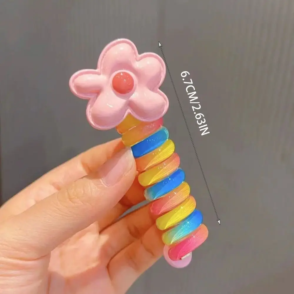 Plastic Telephone Wire Hair Bands New Hairstyle Tool Bowknot Ponytail Hair Rope Children's Hair Loop Girl