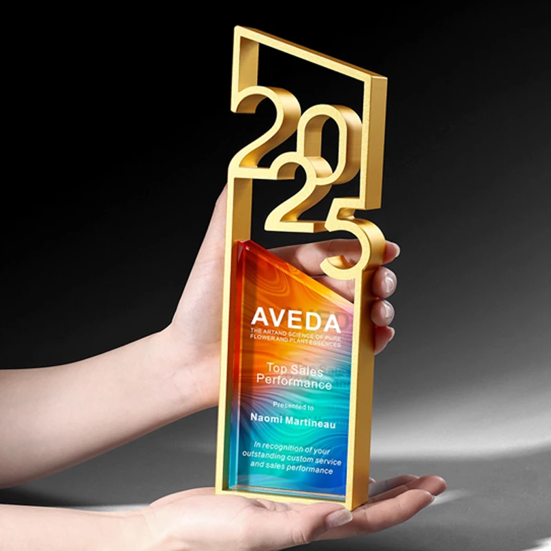 

Customized 2025 High-end Metal Crystal Trophy, Excellent Employee Annual Meeting Awards, Competition Trophy, Free Engraving, 1Pc