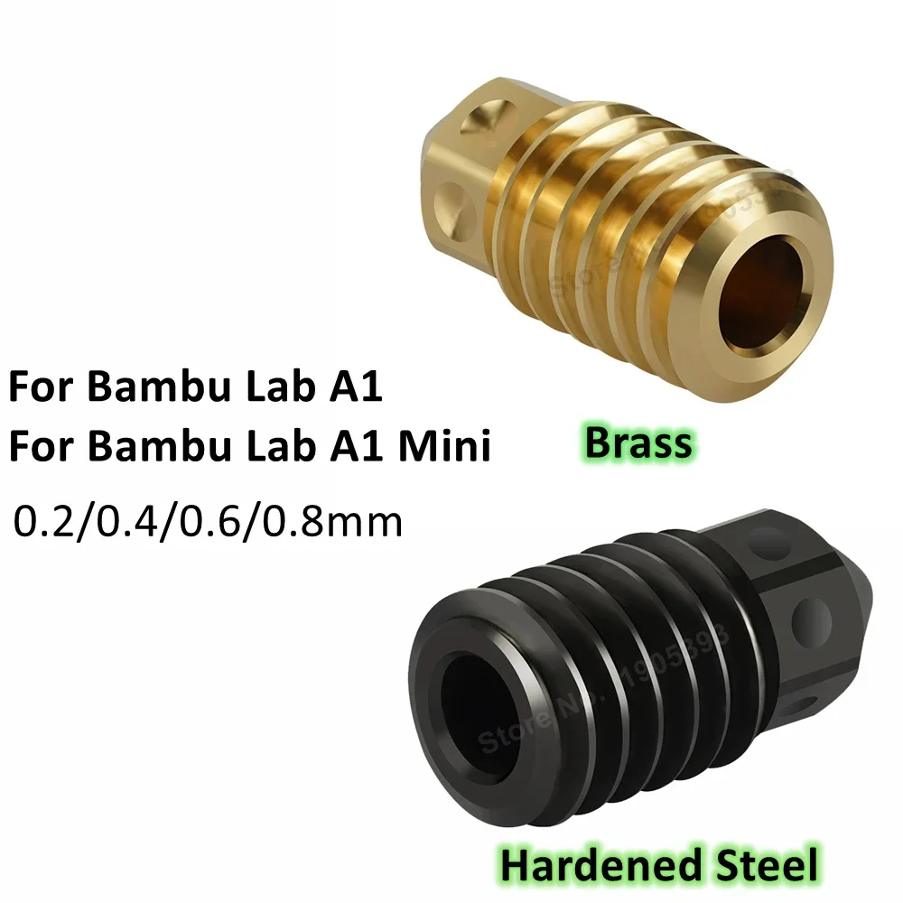 4 шт. латунные сопла из закаленной стали для Bambu Lab A1/ A1 Mini, 0,2 0,4 0,6 0,8 мм, сопло для 3D-принтера для Bambulab A1 Mini