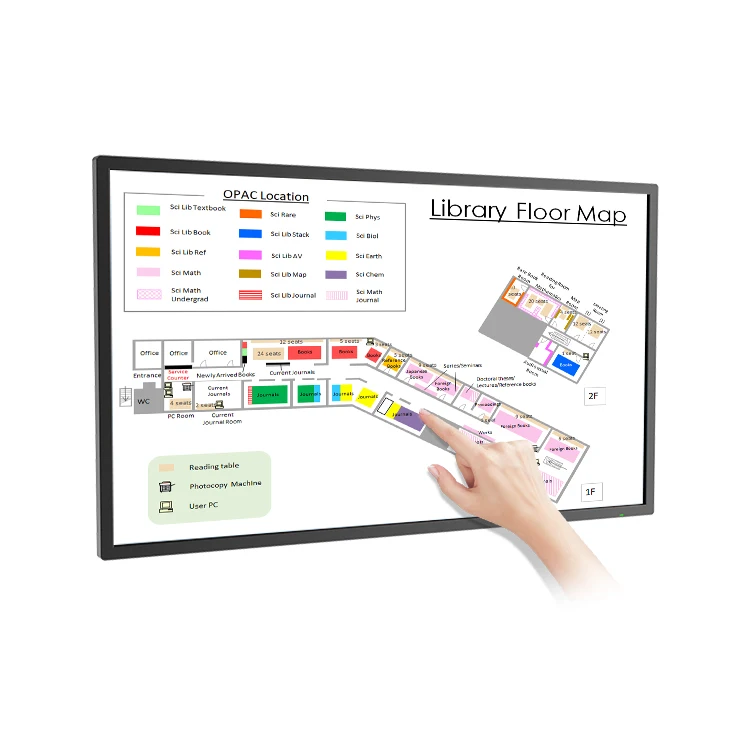 Wall Mounted Lcd Advertising Digital Signage Display Vertical Touch Screen Information Monitor 32 Inch