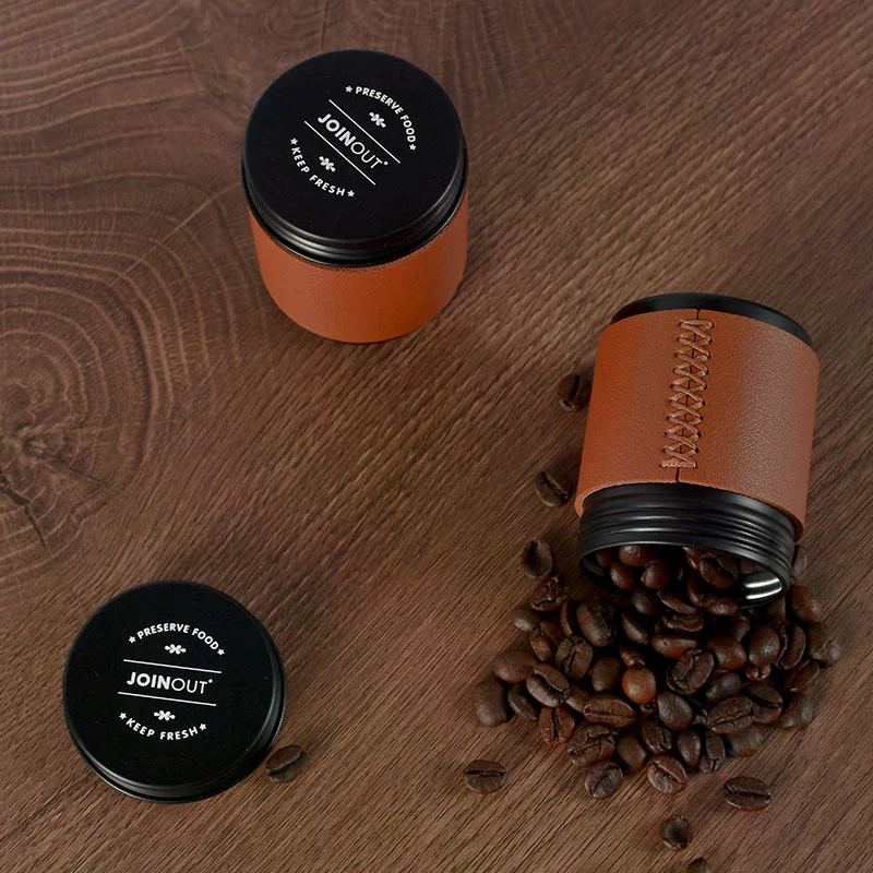 Portable Mini Coffee Bean Storage Jar Outdoor Camping Coffee Bean Tea Storage Container Aluminum Alloy Coffee Powder Sealed Tank