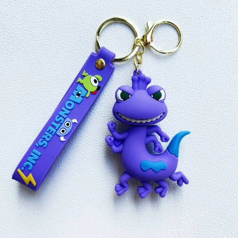 New creative cartoon monster power company keychain shaggy monster monocle chameleon key chain men and women pendant