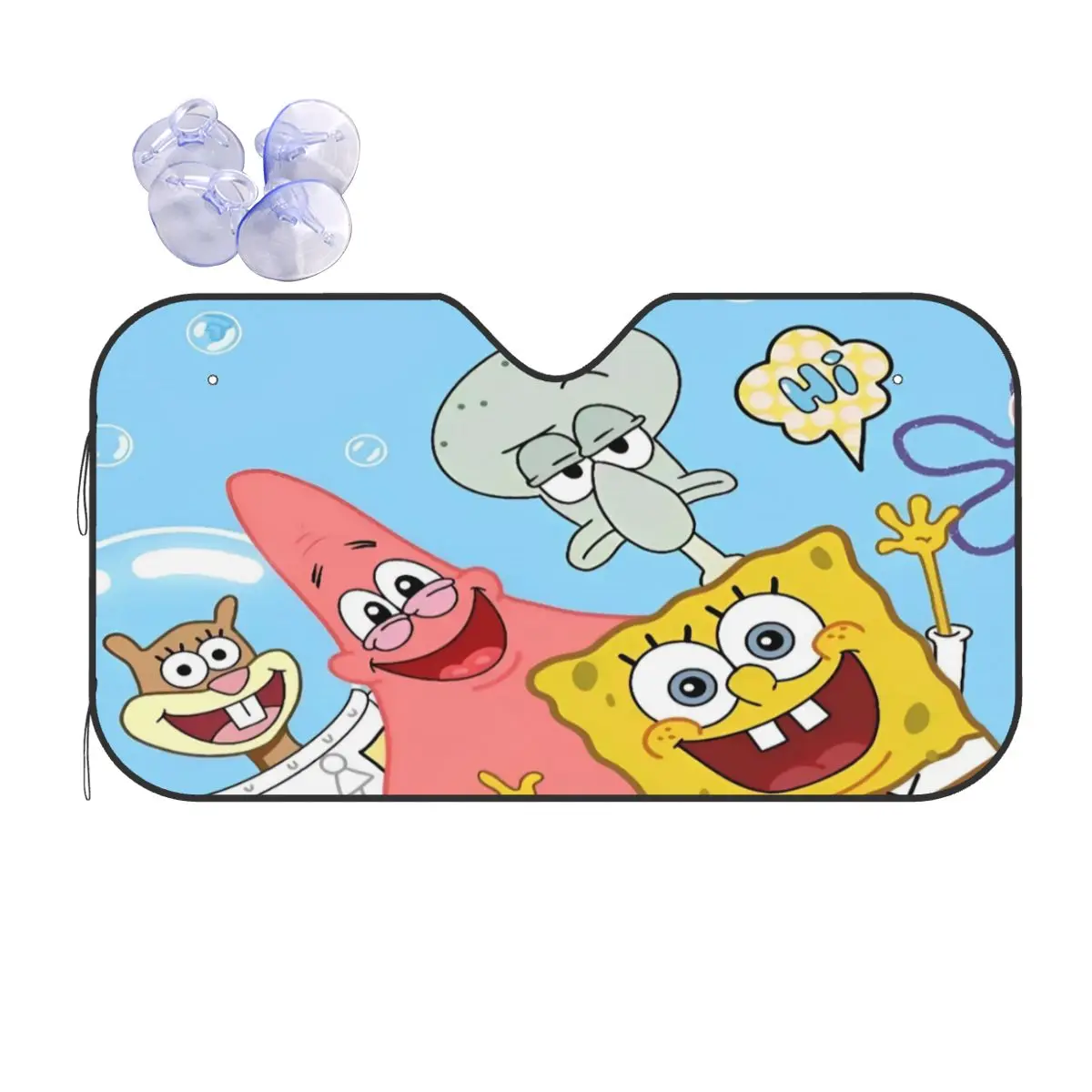 SpongeBobed Cartoon Anime Fantastico parabrezza Parasole 70x130 cm Fogli Visiera parasole Scudo di ghiaccio Protezione antipolvere