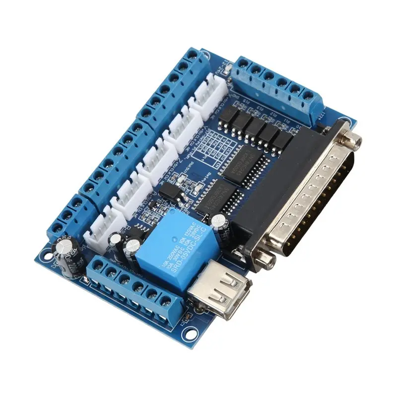 A84E-Driver Board MACH3 Engraving Machine 5 Axis CNC Breakout Board With Optical Coupler For Stepper Motor Drive Controller