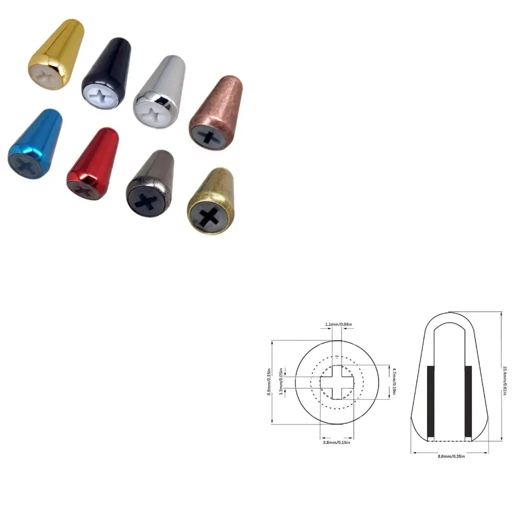 Q39E 2Pcs Toggle Brass Switches Cap Knob Tip Cap For Long Lasting Performances Enduring