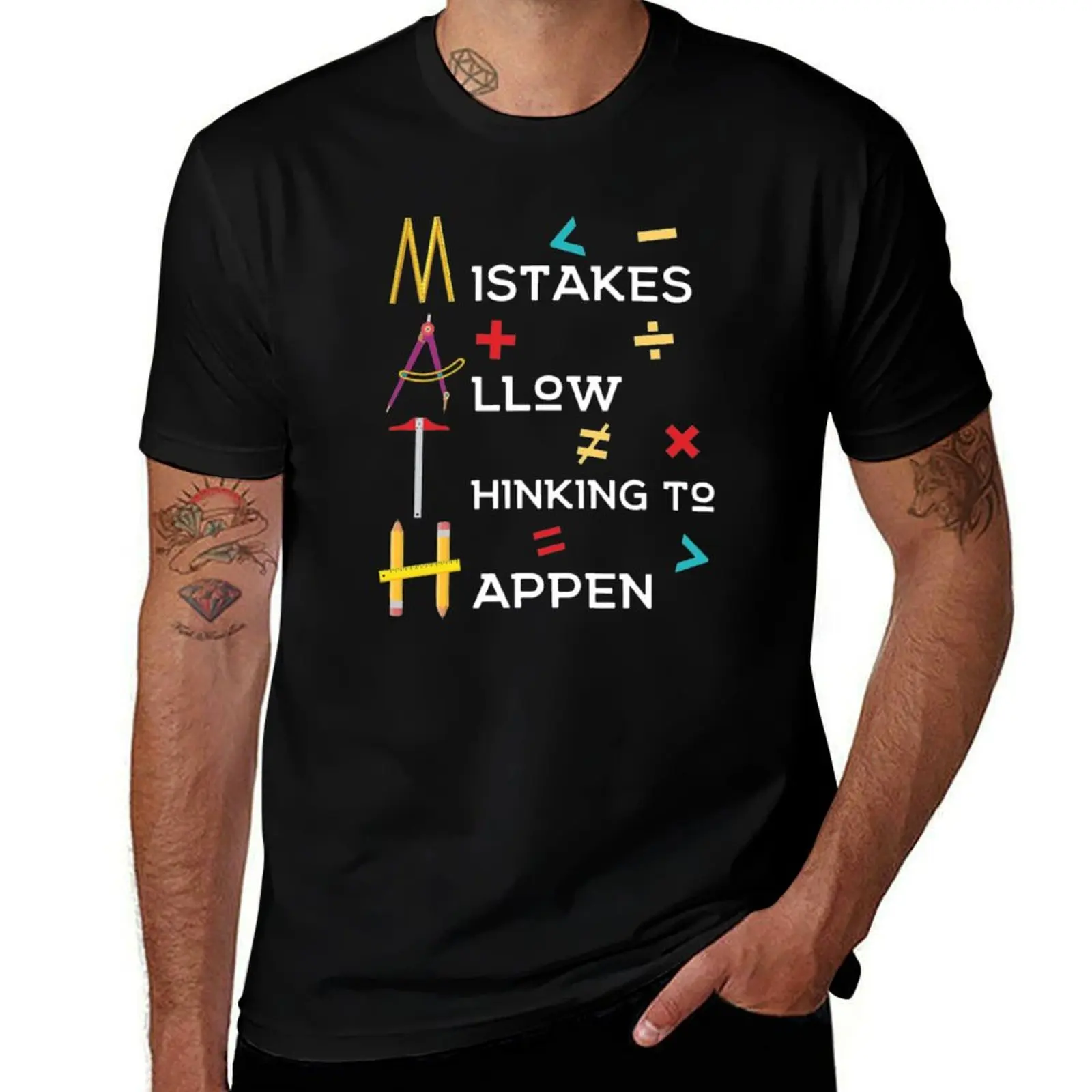 Funny Math T Shirts Gifts-Mistakes Allow Thinking To Happen for Women Men T-Shirt man t shirts high quality luxury brand T-Shirt