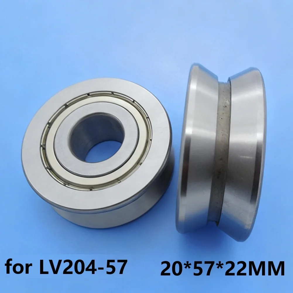 LV204-57 Groove Round Bottom Track Pulley Bearing 20x57x22mm Sliding Roller Wheel For Linear Motion System Automation