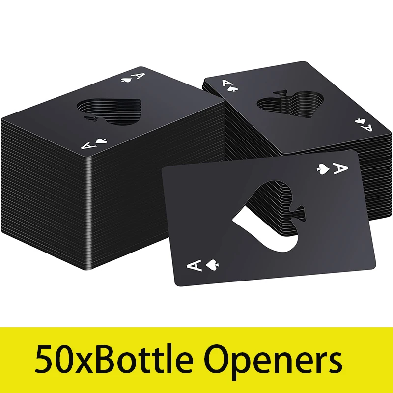 

50Pcs Stainless Steel Credit Card Size Beer Bottle Opener Cap for Wedding Party Groomsmen Bridesmaid Gifts