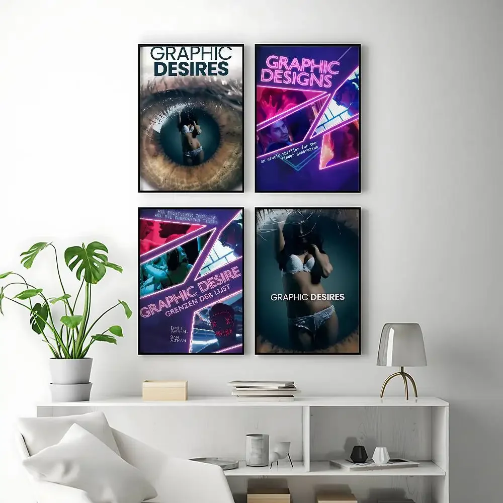 Aesthetic Movie Graphic Desires Posters Premium Self-Adhesive No Residue Wall Sticker for Home Office Bar Decor