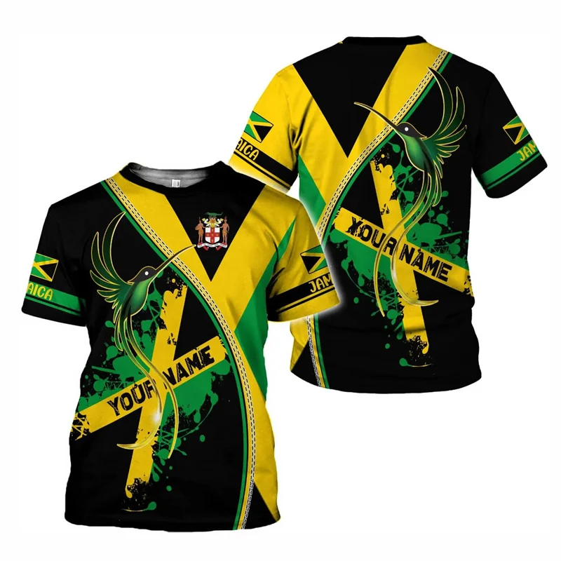 2026 Fashionable Jamaican Flag Pattern 3D Men's T-shirt, Summer Loose and Breathable Quick-drying Men's Clothing