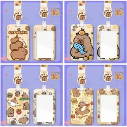 High Quality Cartoon Card Holder Capybara Cute ID Holders Plastic with Lanyard Business Card Holder