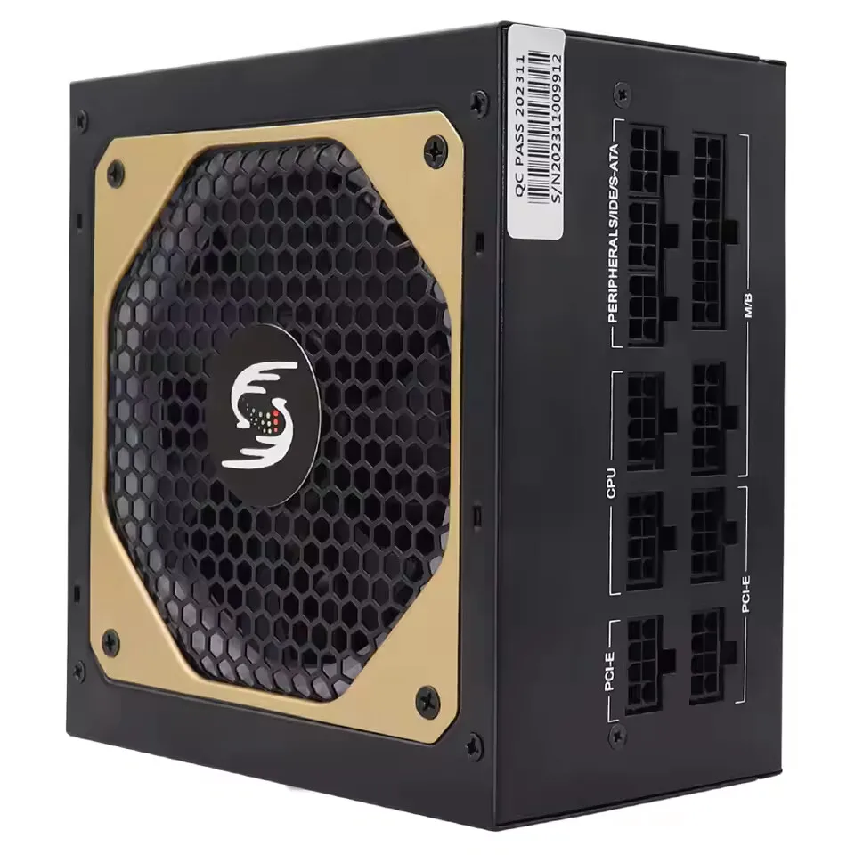 1000W ATX Desktop Computer Power Supply Gaming Quiet 120mm RGB Fan With RGB Control Switch PC PSU Power Supply
