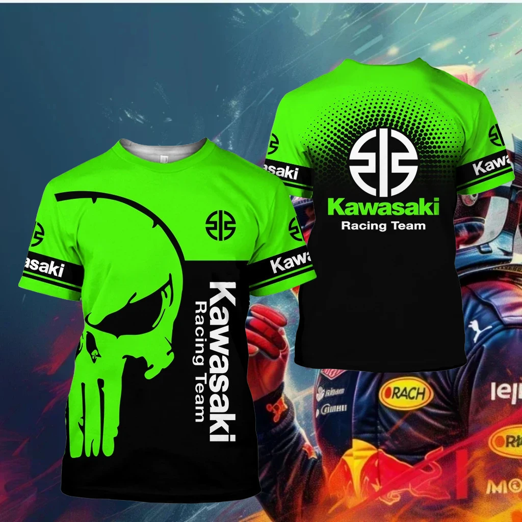 

Kawasaki Ninja Motorcycle Racing T-shirt for Men and Women Outdoor Sports Leisure Cycling Adult Speed Drying 3D Printing