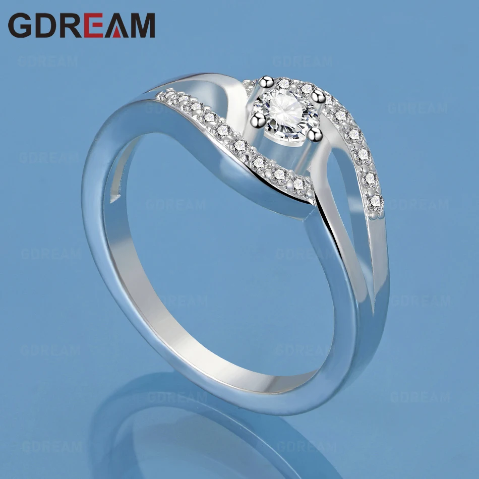 

GDREAM 925 Sterling Silver Geometric Zirconia Ring For Women, Commuter Accessories, Christmas Gift Jewelry
