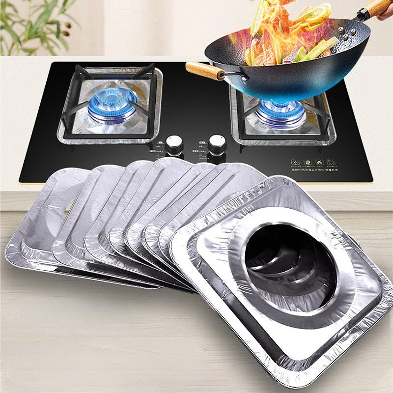 Oil-proof Tin Paper Cushion Thickened Kitchen High Temperature Resistant Gas Stove Aluminum Foil Paper Antifouling Cleaning Tool