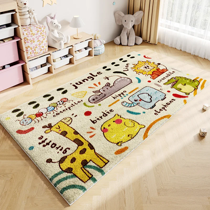 

Cartoon Style Rugs for Bedroom Large Area Living Room Decoration Plush Carpet Thick Anti-slip Children Floor Mat Fluffy Soft Rug