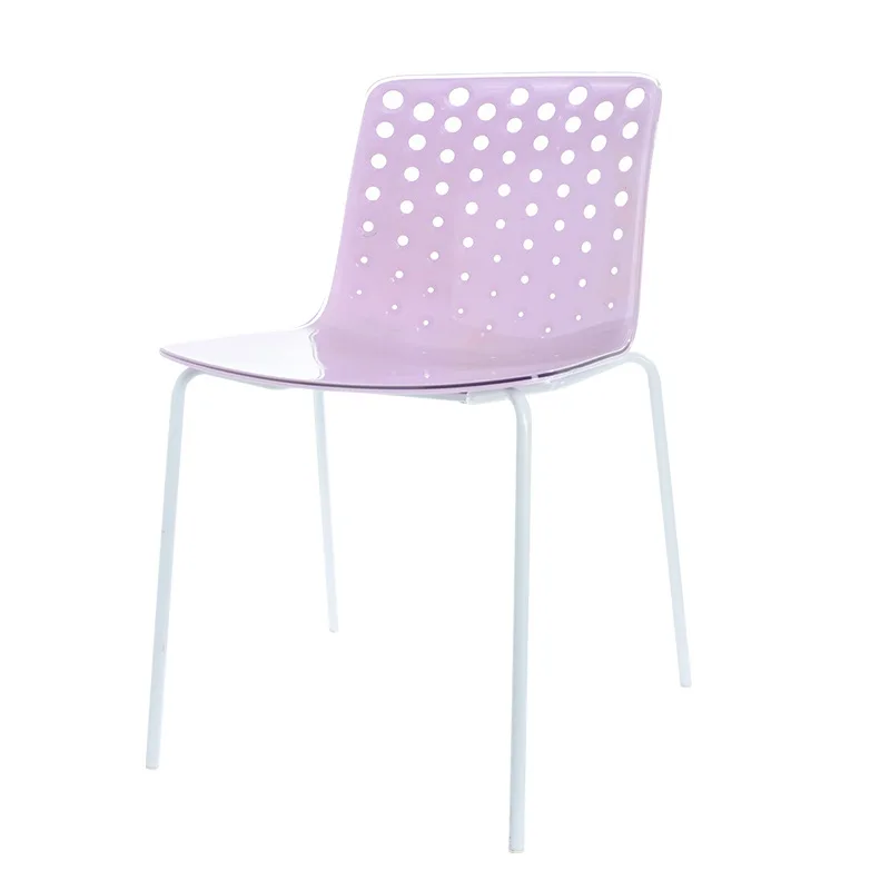 

Household plastic dining chair modern simple color hole creative star chair outdoor designer looks good
