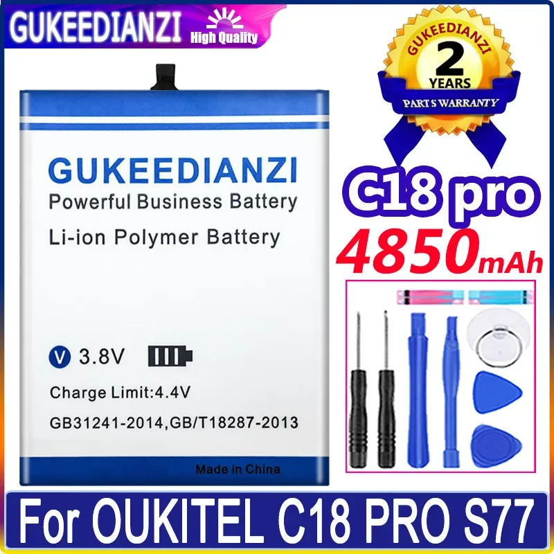 

GUKEEDIANZI Phone Battery for Oukitel C18 Pro C18Pro S77 4850mah High Capacity Batterij