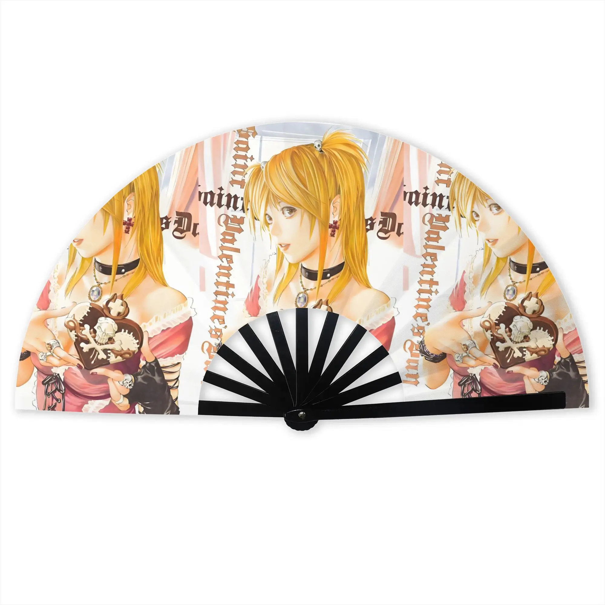 Customized D-Deathes N-Notes Cartoon Cute Portable Pocket Fan Outdoor  Polyester Folding Fan Chinese Dance Handheld Cooling Fans