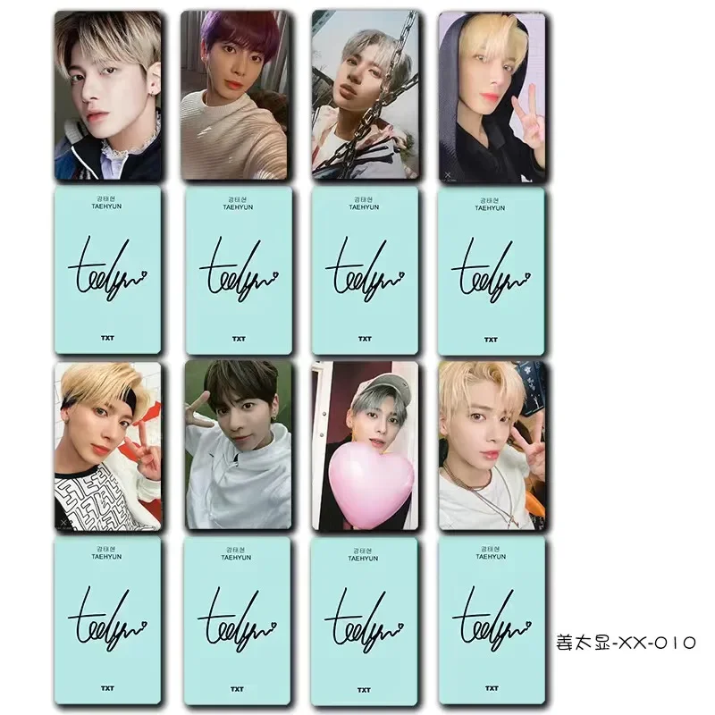 8PC/SET No Repeat Korean Group TXT TAEHYUN Poster Jiang Taixian Lifestyle Photo Picture Double-sided Printed Rounded Small Card