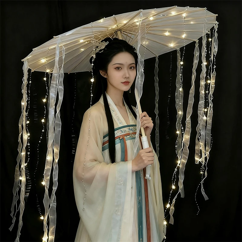 

Светодиодный зонт, китайский классический танец, этнический танец, сценический реквизит, светящийся шелковый зонт, реквизит для фотосъемки в древнем стиле