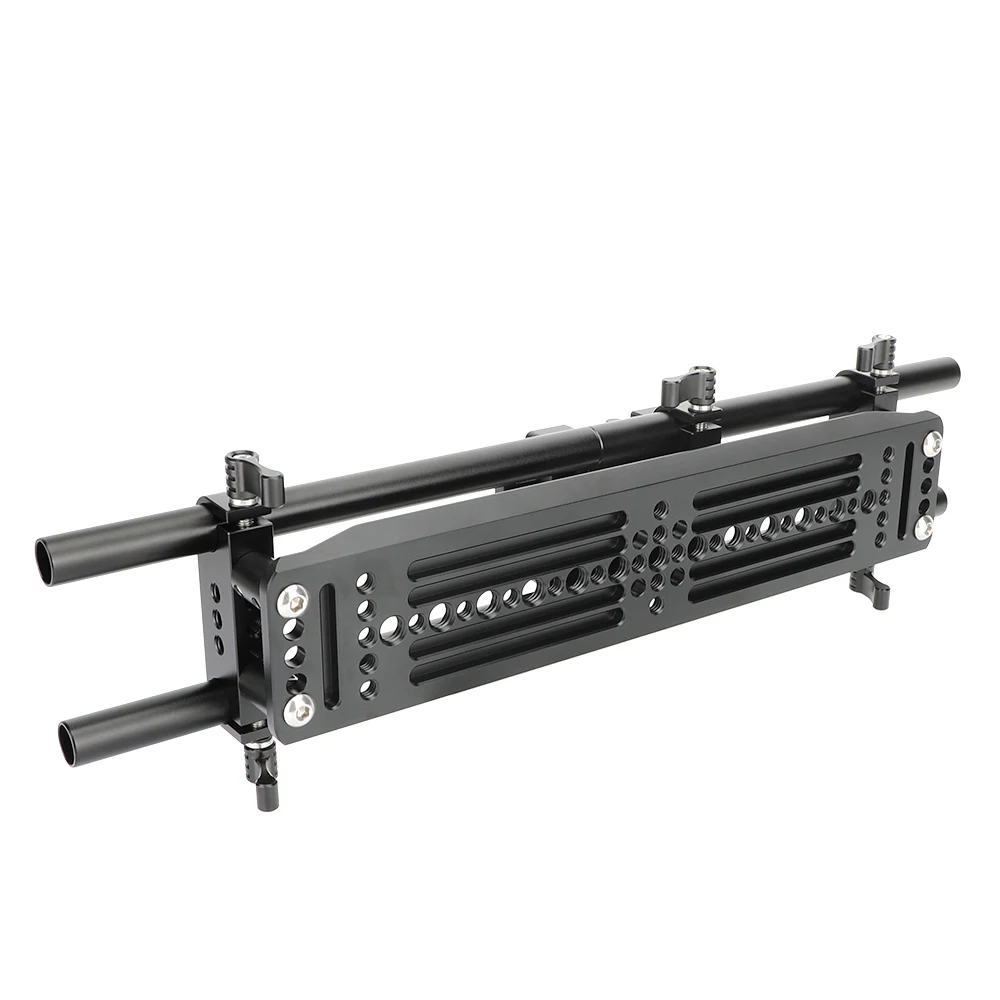 KIMRIG Manfrotto Quick Release Plate With 15mm Dual Rod Sliding Rail For Long-focus DSLR Camera