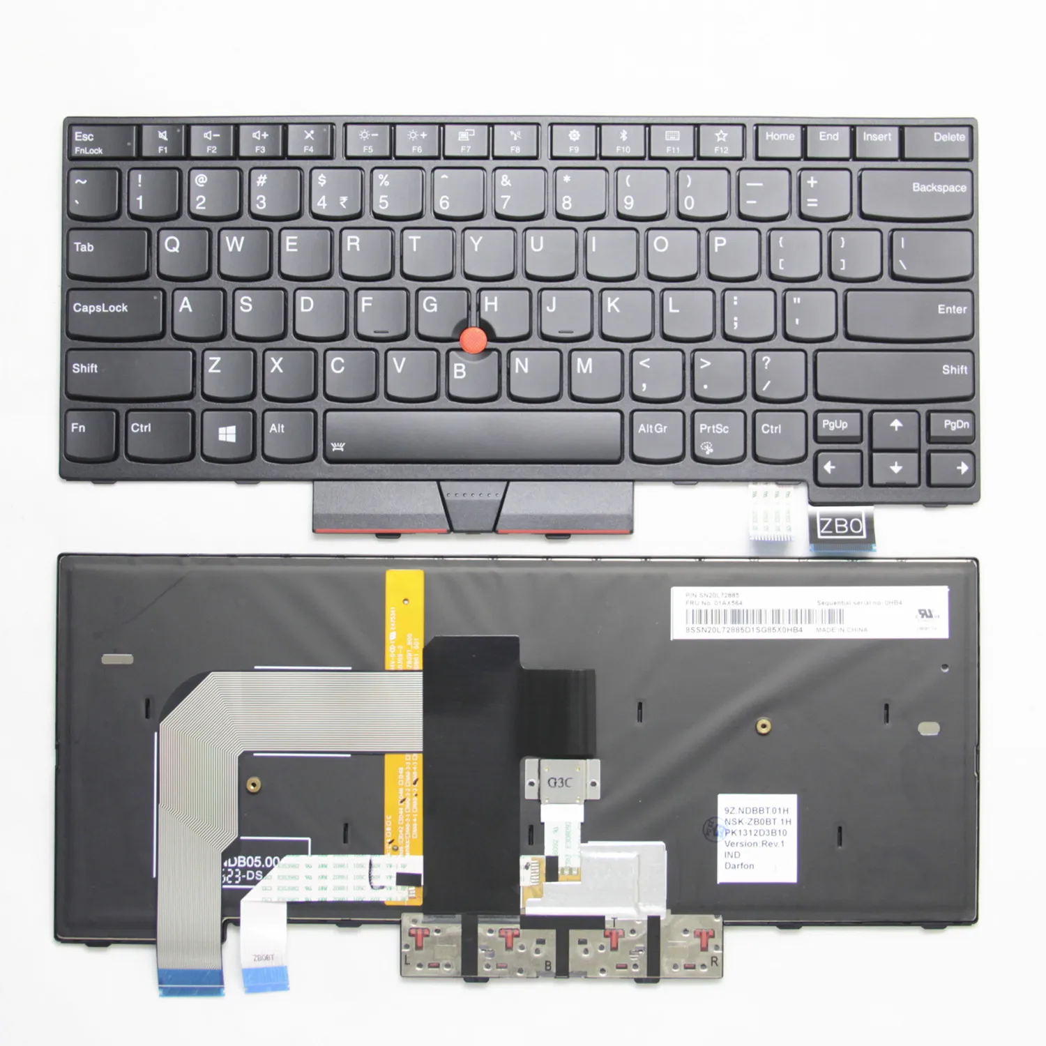 100%New Original US for Lenovo IBM Thinkpad T470 T480 A475 A485 01AX564 PK1312D3DB10 01AX364  English Laptop keyboard