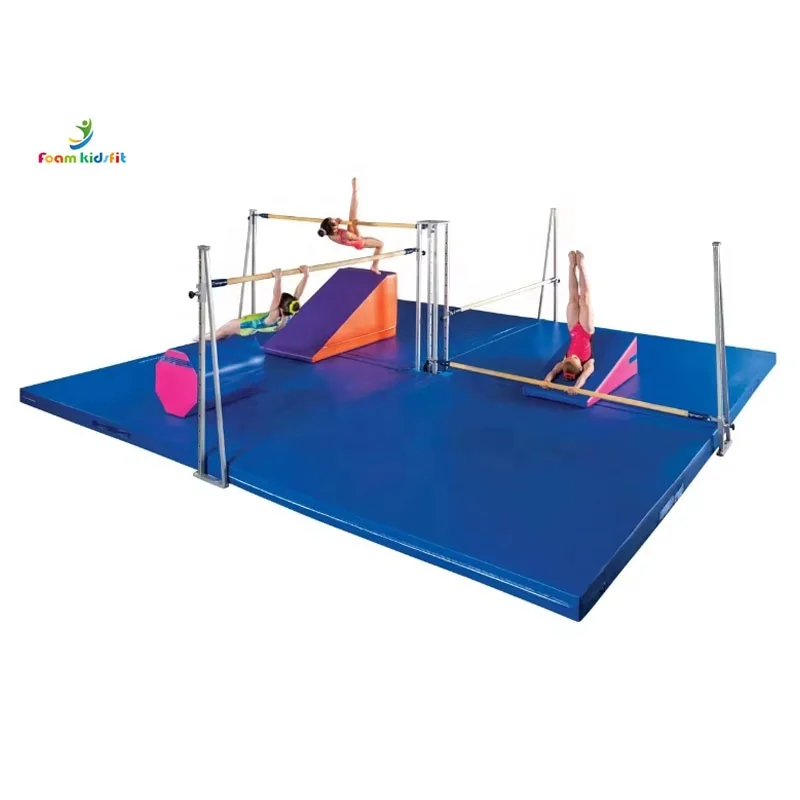 Factory Supply Customized Gymnastics Equipment Landing Mats Crash Mat and Quad Bar Set 6' RAILS WITH 8