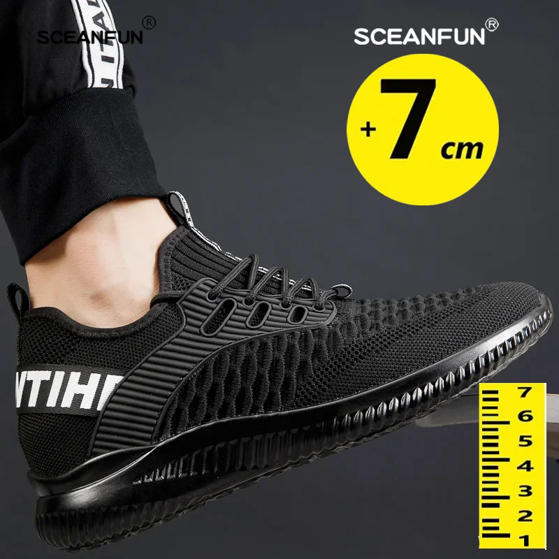 New 2024 sneakers man elevator casual shoes height increase shoes for men insoles 7cm sports heightening shoes tall shoes