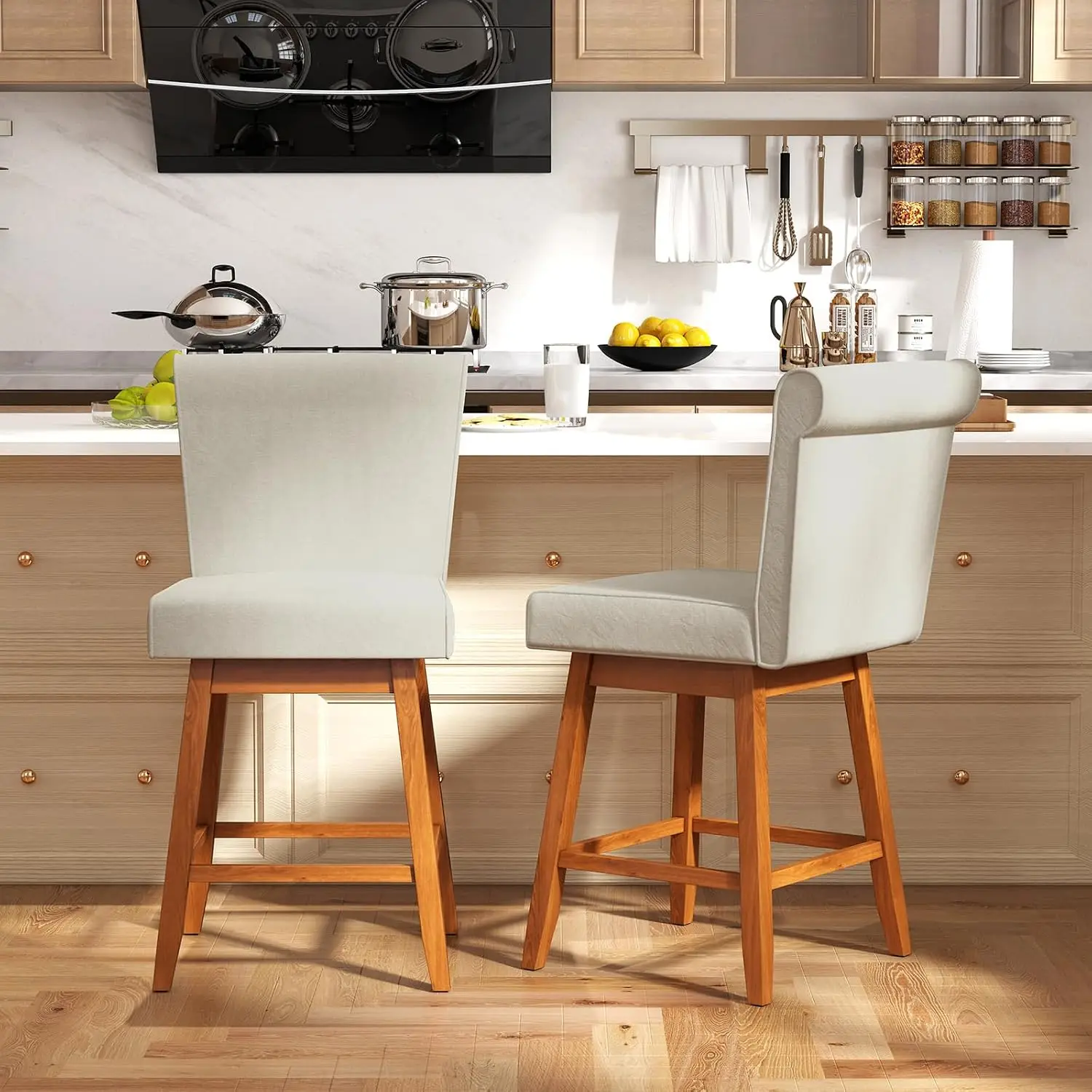 Swivel Bar Stools 4pcs, 27